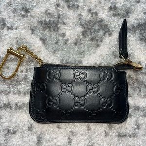 Gucci Key Pouch Guccissima Leather Black